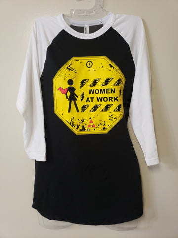 Women At Work Black/White American Apparel Designer Raglan Shirt