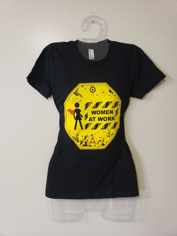 Women At Work Designer Black American Apparel T-Shirt
